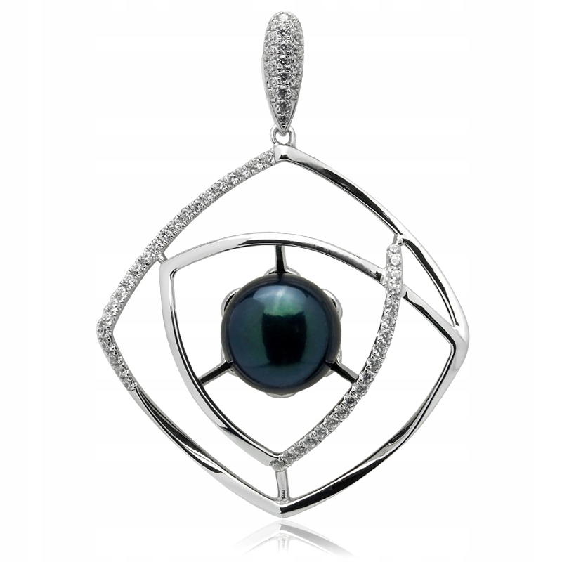 Stříbrný Přívěsek S Pravou Tmavou Perlou