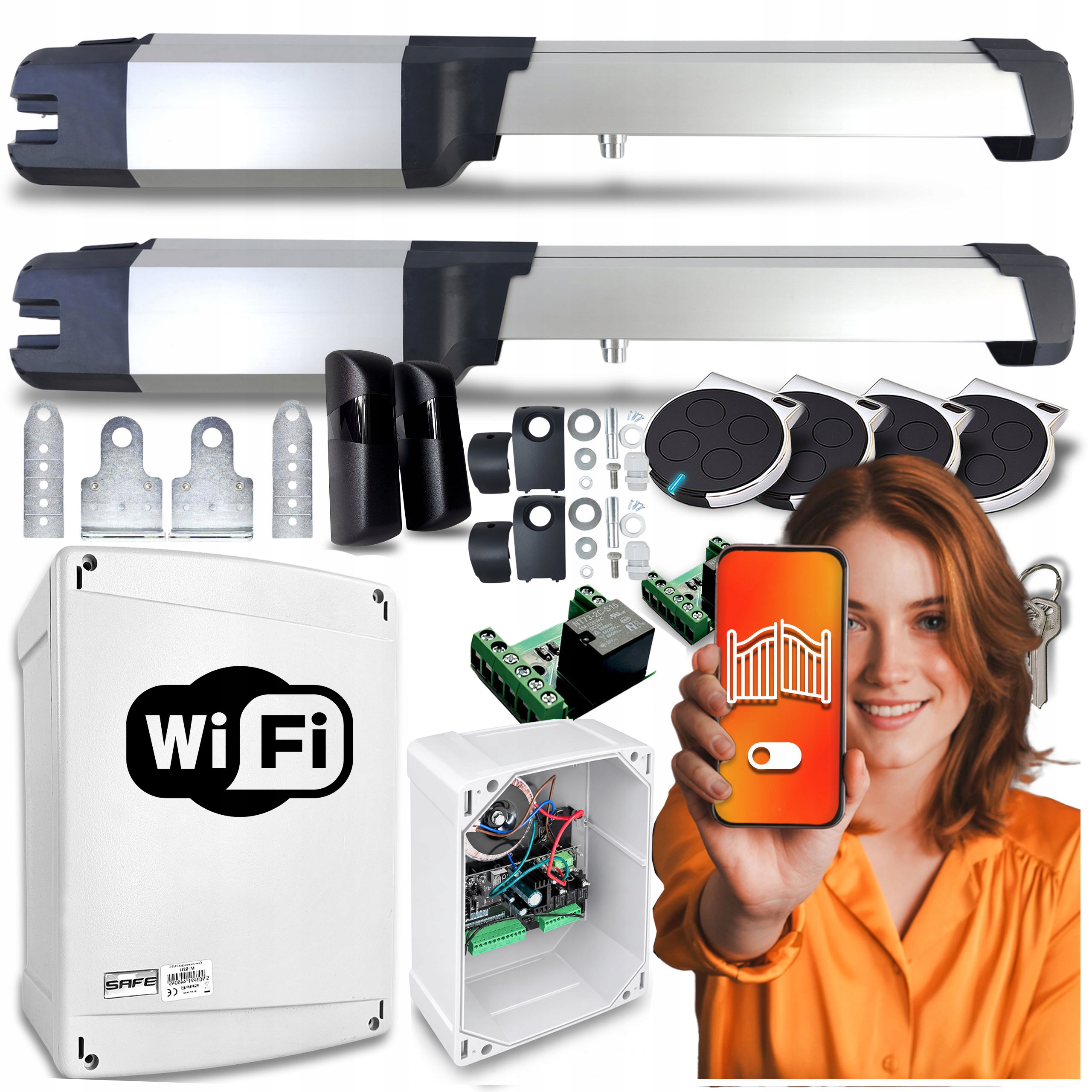 Pohon dvojkrídlovej brány Bft B25 Phobos Wifi centrála S24 Pohonná Súprava
