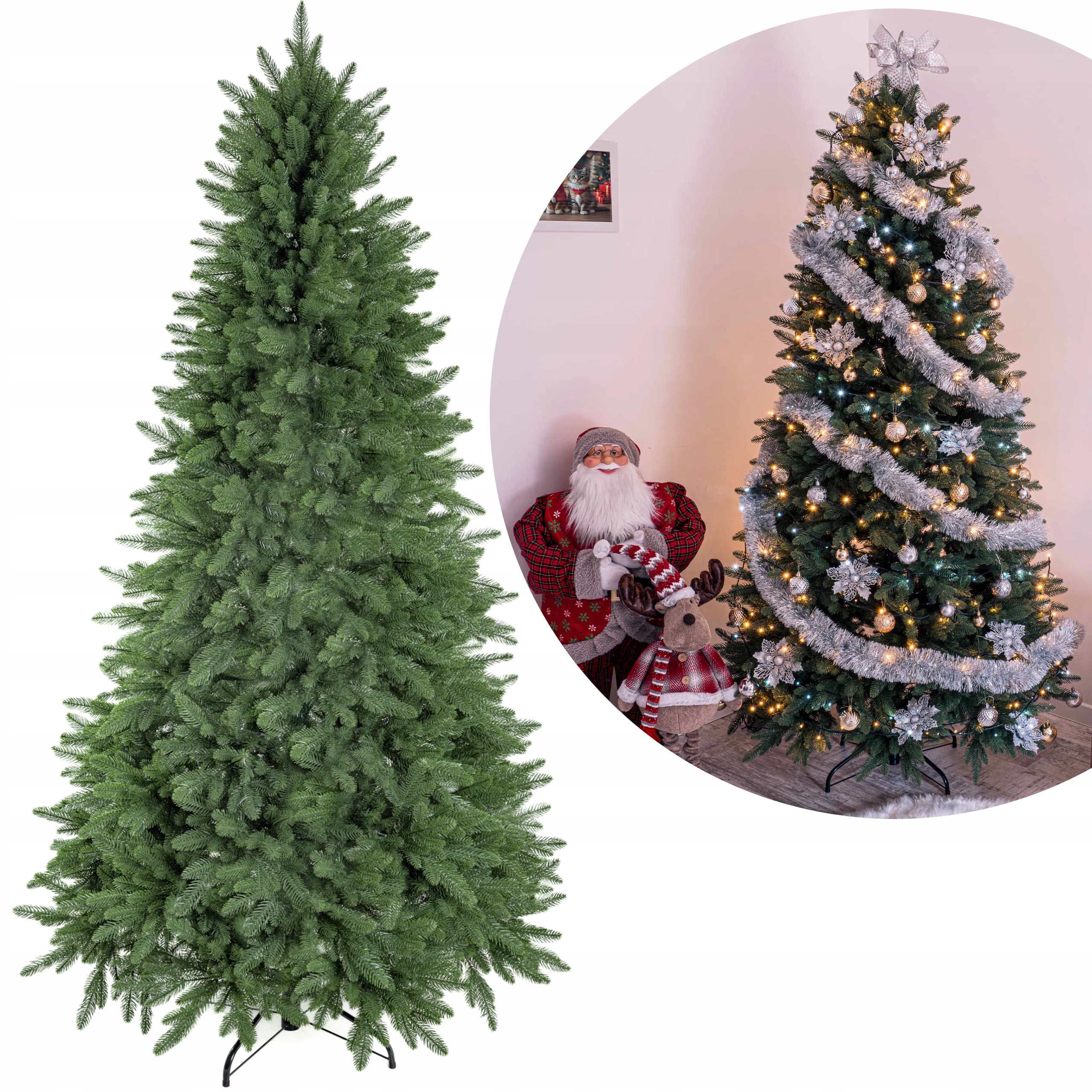 Vianočný Stromček Premium Umelá Hustá Zelená 180 cm Full Pe 100 % Silikónová