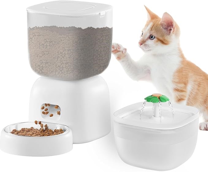 Levně Automatické krmítko pro kočky a fontána s vodou