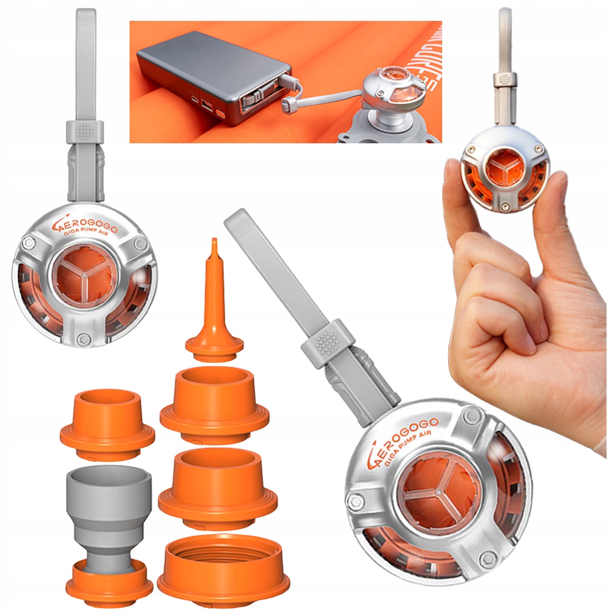 Aerogogo Mała pompka do powerbanku telefonu podróżna kompaktowa Usb-c