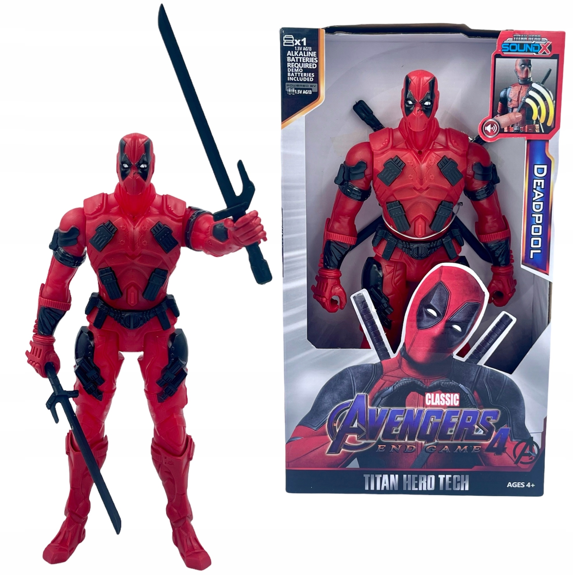 

Deadpool Duża Ruchoma Figurka Avengers Led+dźwięk