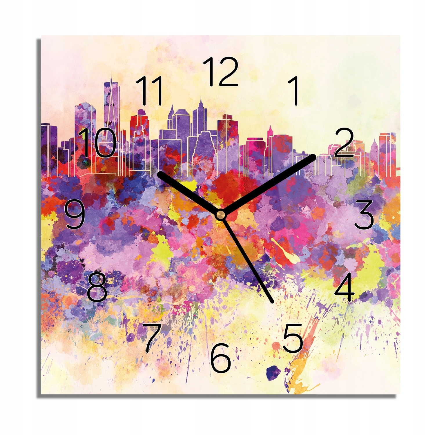 

Nowy Jork akwarela zegar na szkle 30x30 z grafiką