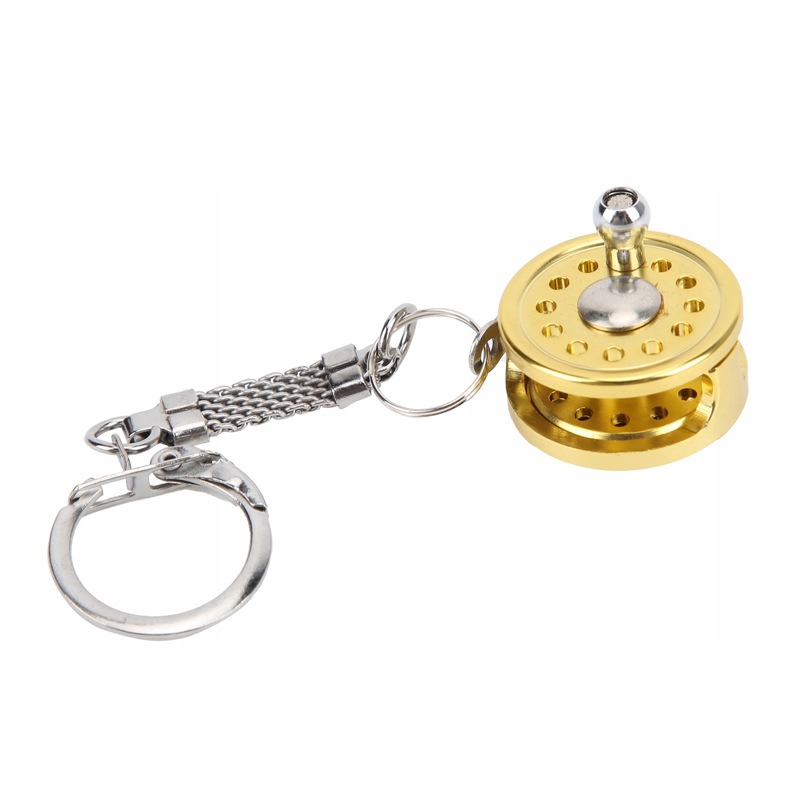 Brelok ze stopu aluminium Mini koowrotek wędkarski wisiorek 05