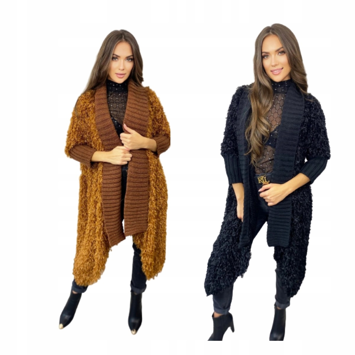 Kardigan Třásně Kožíšek Napoli Barvy MIX