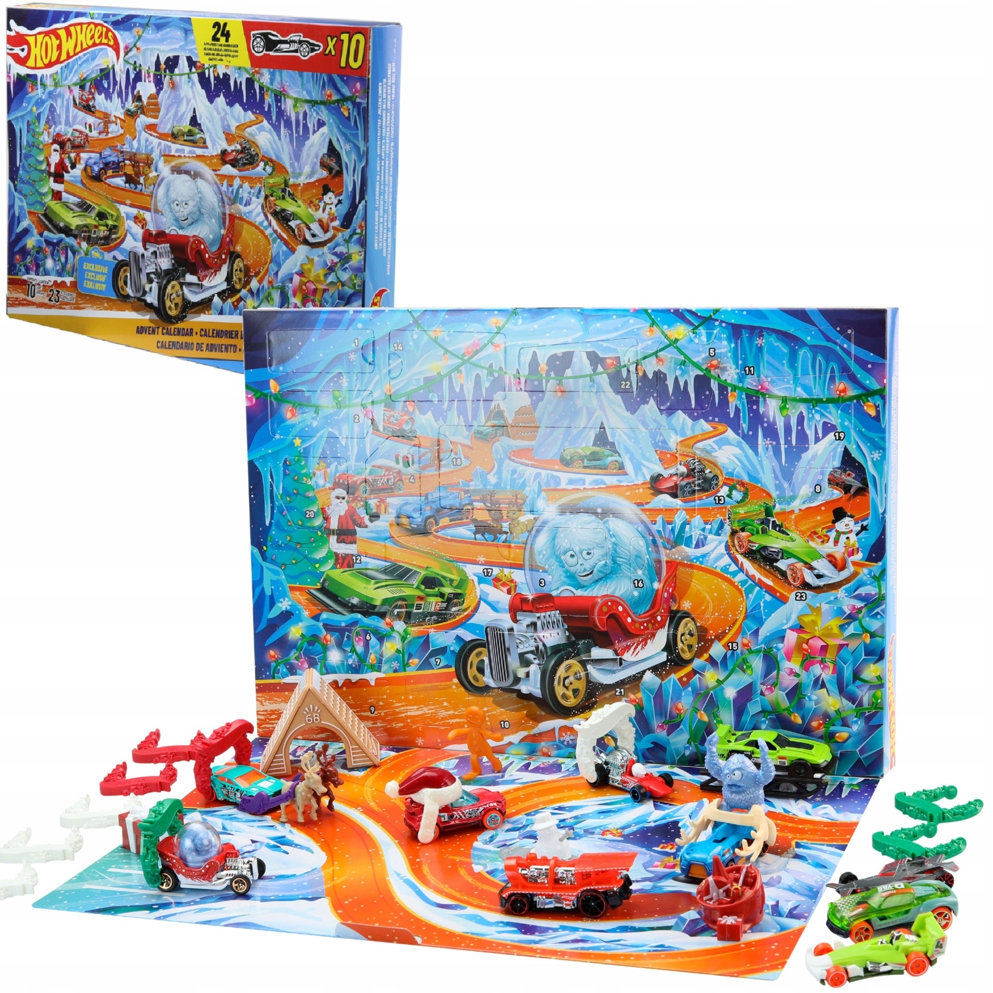 Hot Wheels Kalendarz Adwentowy 2026 10 Samochodzików 1:64 Akcesoria