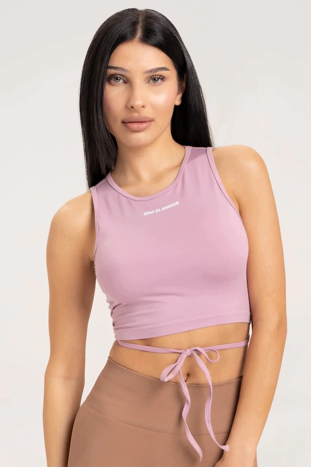 Gym Glamour Top wiązany pink r. S
