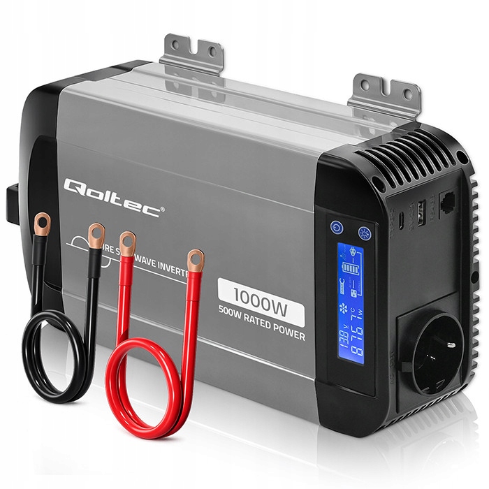 Menič napätia 12V na 230V 500W Usb Ms Wave LiFePO4 Agm Gel Qoltec