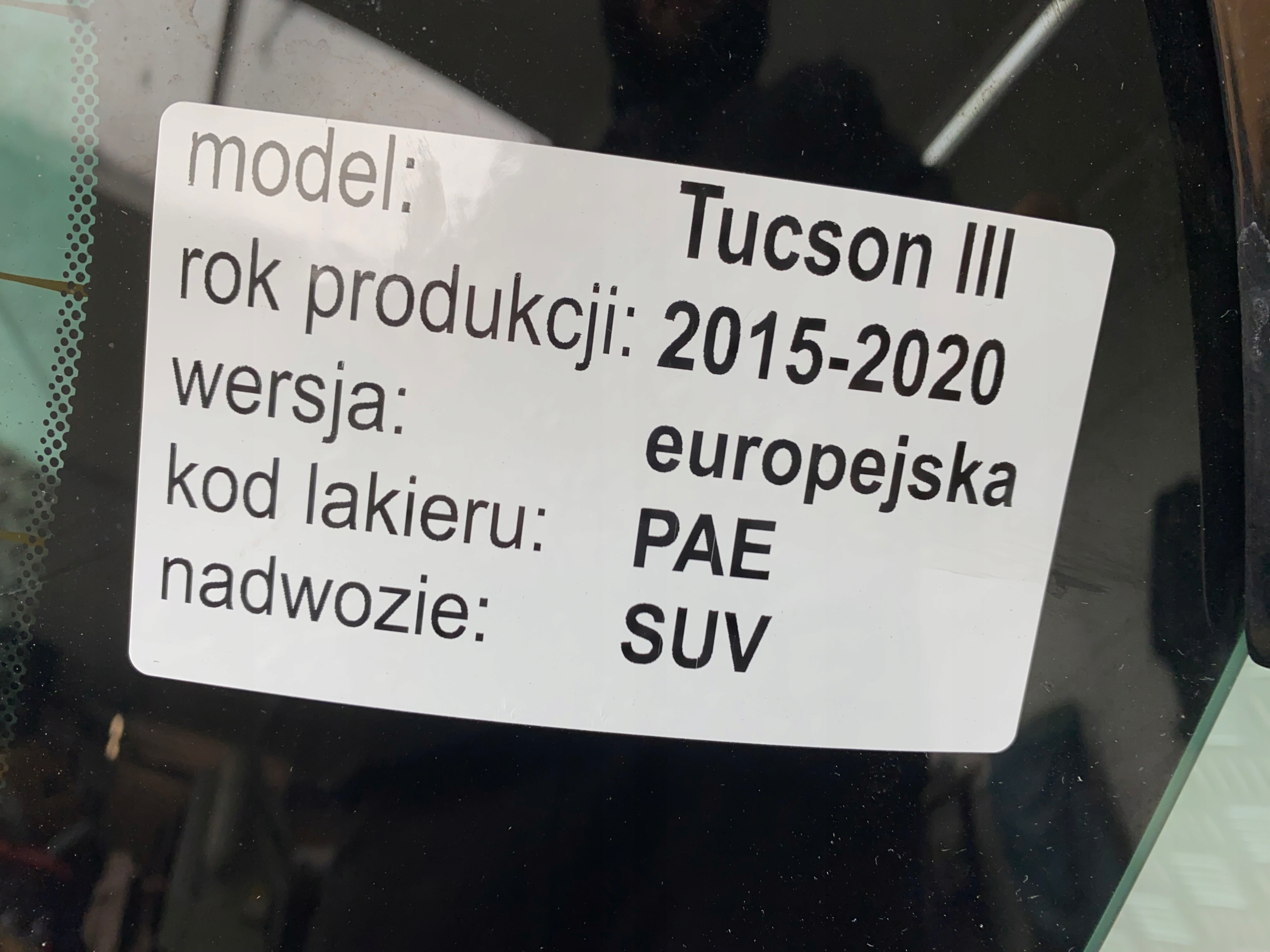 HYUNDAI TUCSON III 15-18 boot doors boot rear part LADNA below colour PAE