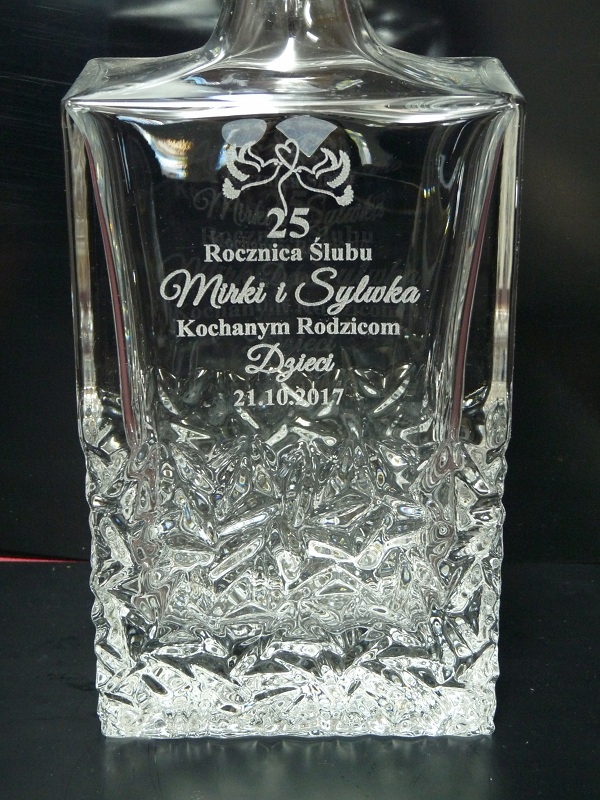 Kryształowa Karafka z GRAWEREM Prezent na Rocznicę Pojemność 1 l