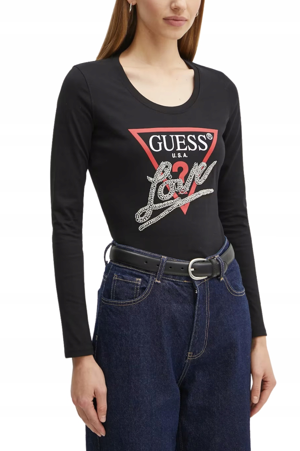 Guess Černý dámský longsleeve Love Tee Xs