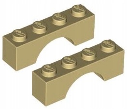 

Lego Łuk/Mostek 1x4 Beżowy (3659/4550323) 2szt