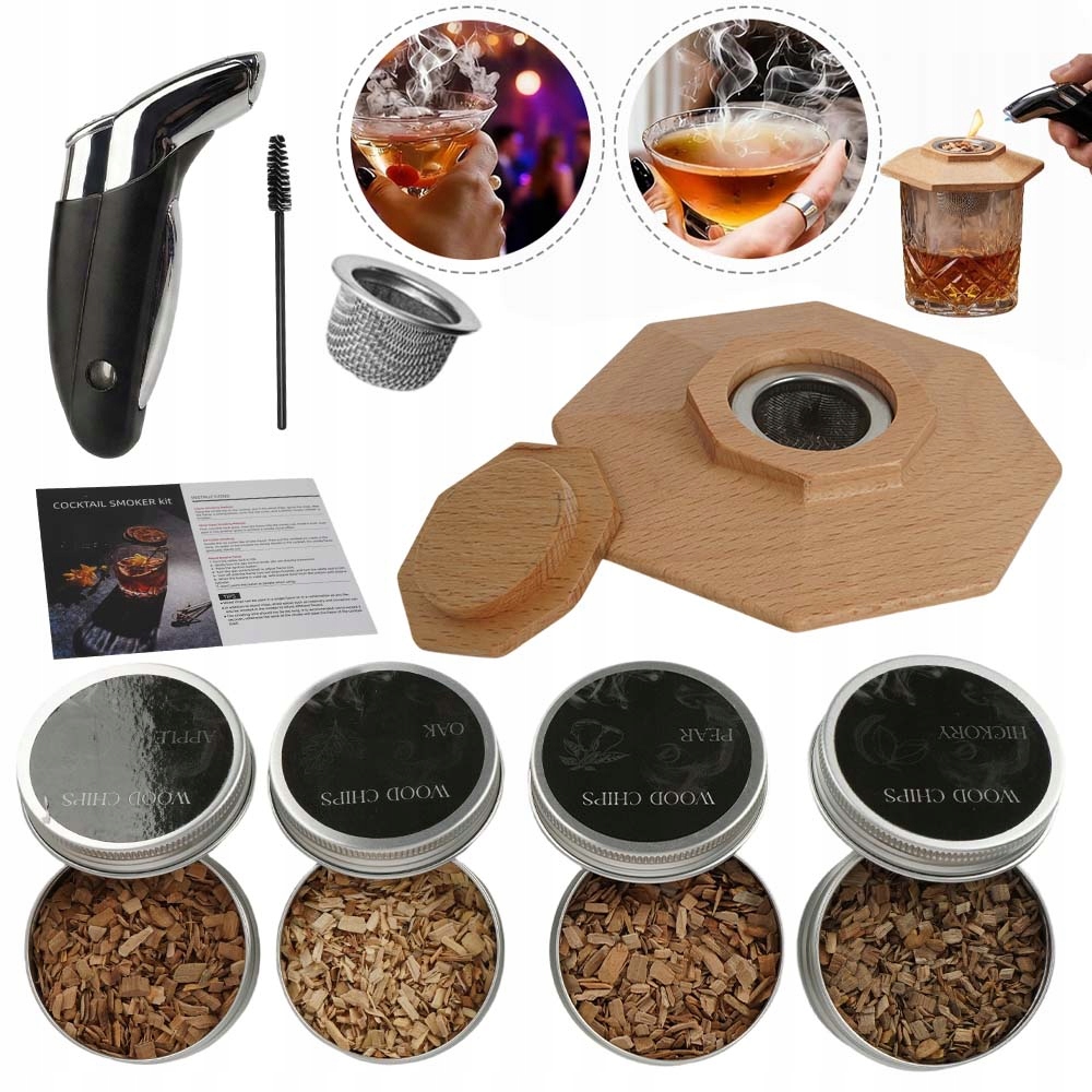 Sada Na Uzení Whisky Smoker, Kompaktní Dárek Se 4 Plechovkami Štěpky