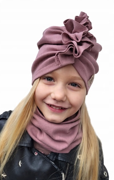 

Komplet Dla Dziewczynki, Turban, Prążek, 44-47cm
