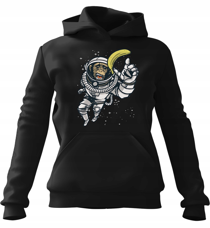 pánská mikina s kapucí Opice astronaut Černá XL Pro něj Chlapa manžela Chl