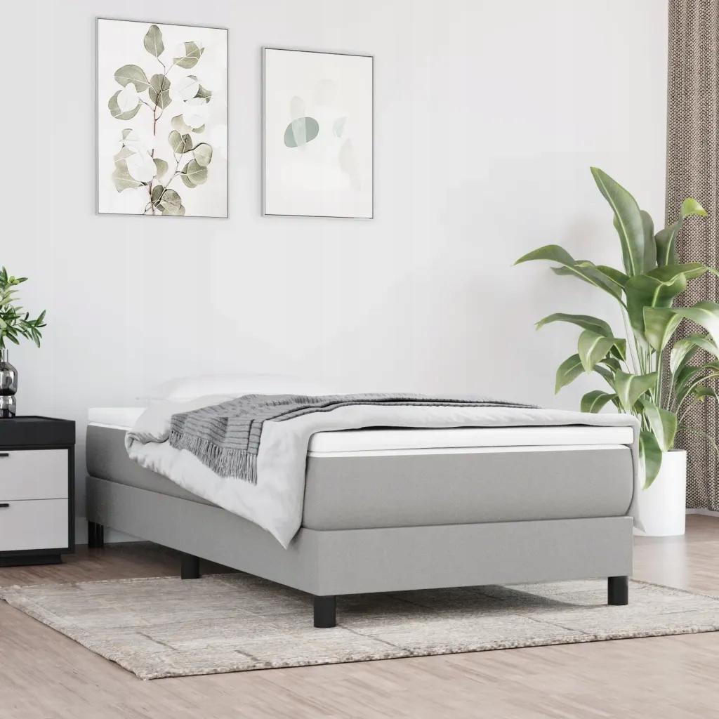 Taštičková matrace světle šedá 80 x 200 x 20 cm textil Šedá 347674