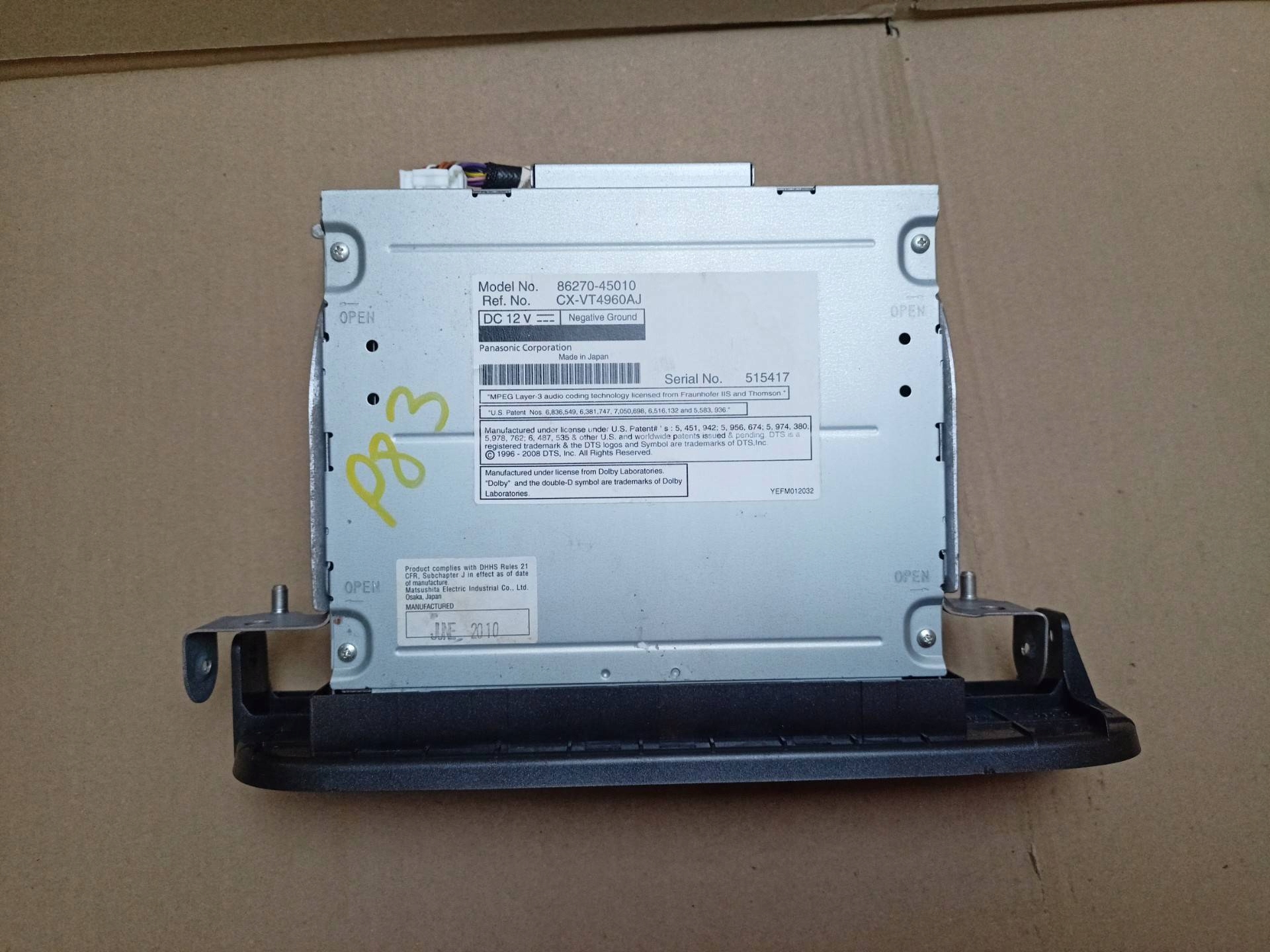DVD Toyota Sienna 3 XL30 2011 86270-45010