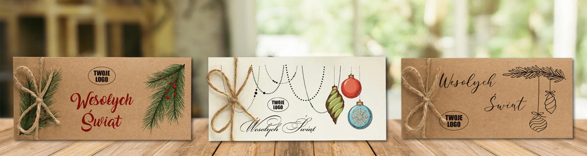 Życzenia świąteczne z firmowym logo dużo wzorów Marka Fast Forward