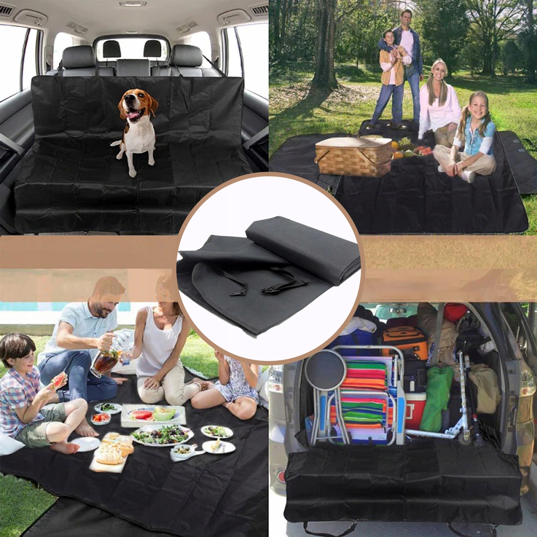 POKROWIEC MATA DO SAMOCHODU NA SIEDZENIE DLA PSA Kolor obszycia czarny