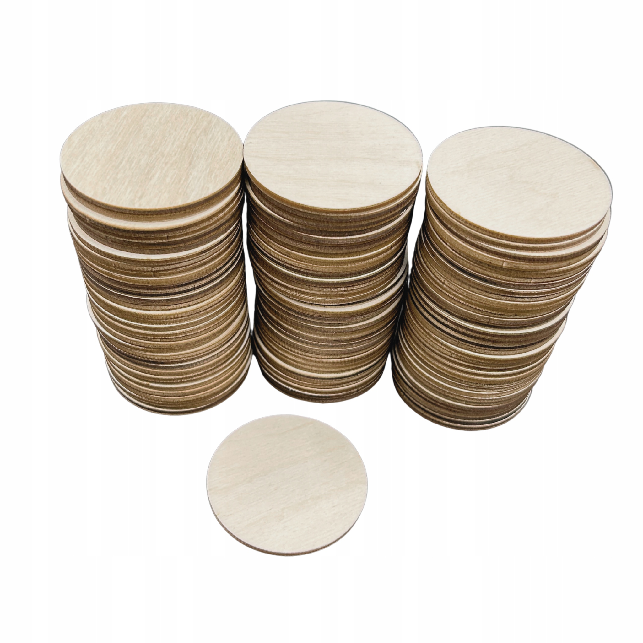 Dřevěná kolečka 9 cm, 100 ks na zdobení, březová překližka