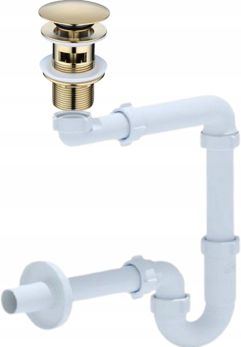 Zátka Klik-klak Pro Umyvadlo Zlatá Sifon Šetřící Místo Pro Umyvadlo