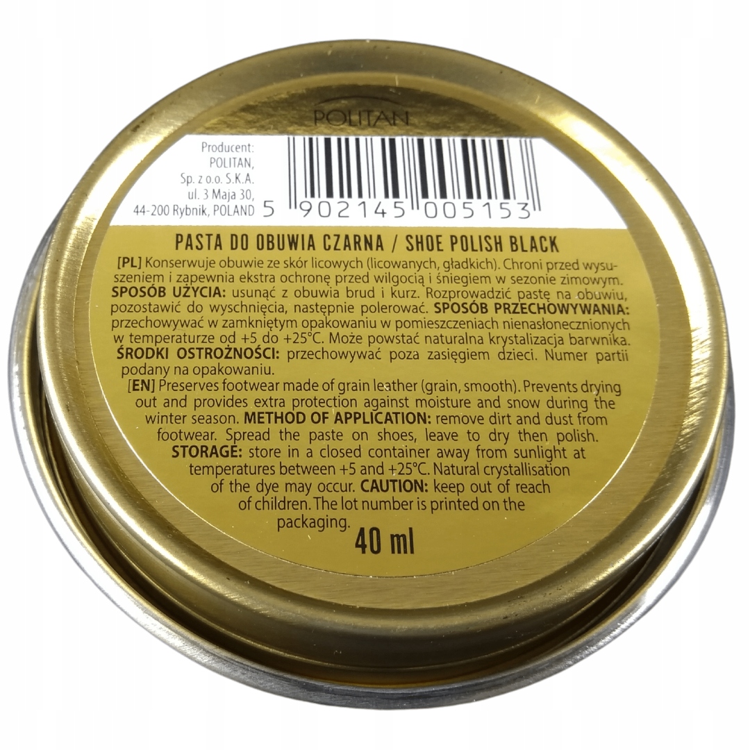 Pasta do butów czarna 40 ml Marka Helios