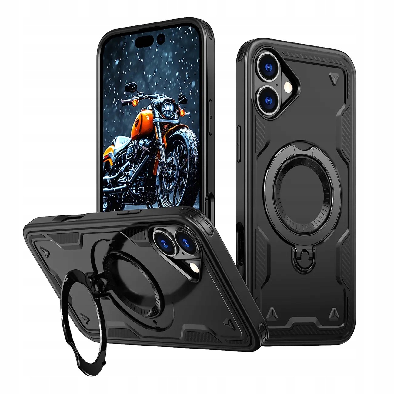 Etui Hybrid Armor Trendy z MagSafe na iPhone 16 Plus czarne Hurtel