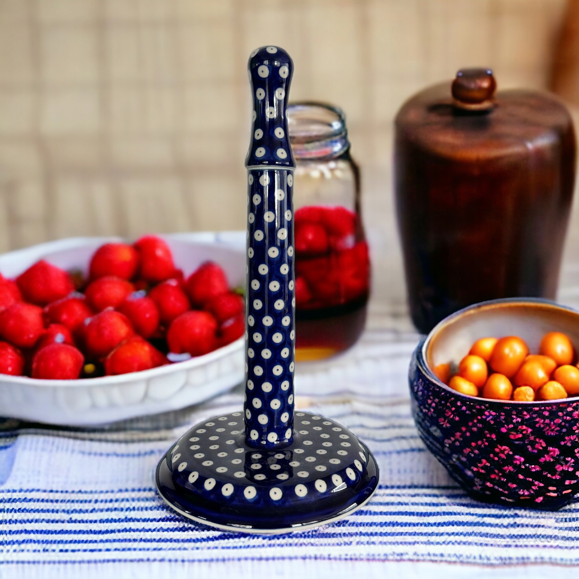 Stojak na ręcznik papierowy Kropka dek. 70A Ceramika Bolesławiec Kod producenta STOJAK-70A