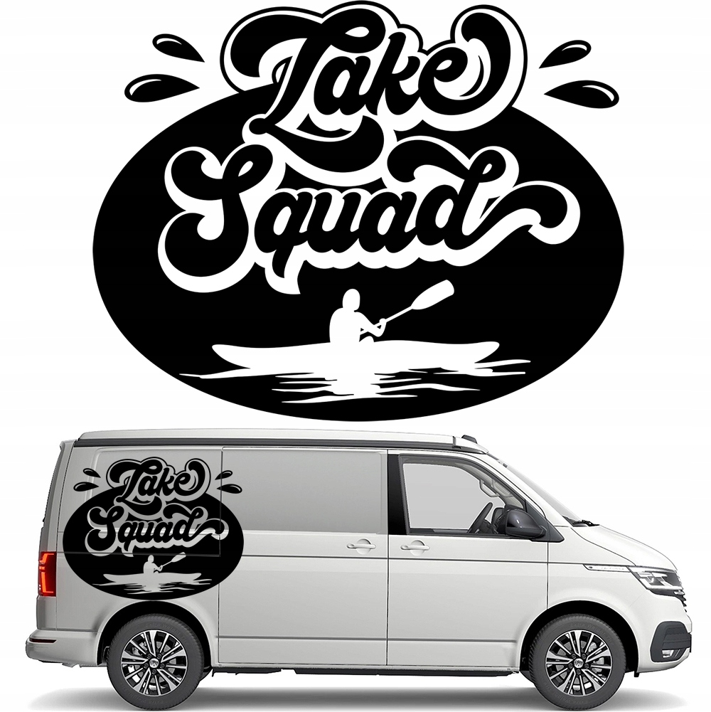 Samolepka na auto Kamper Jezero Loďka 90x113