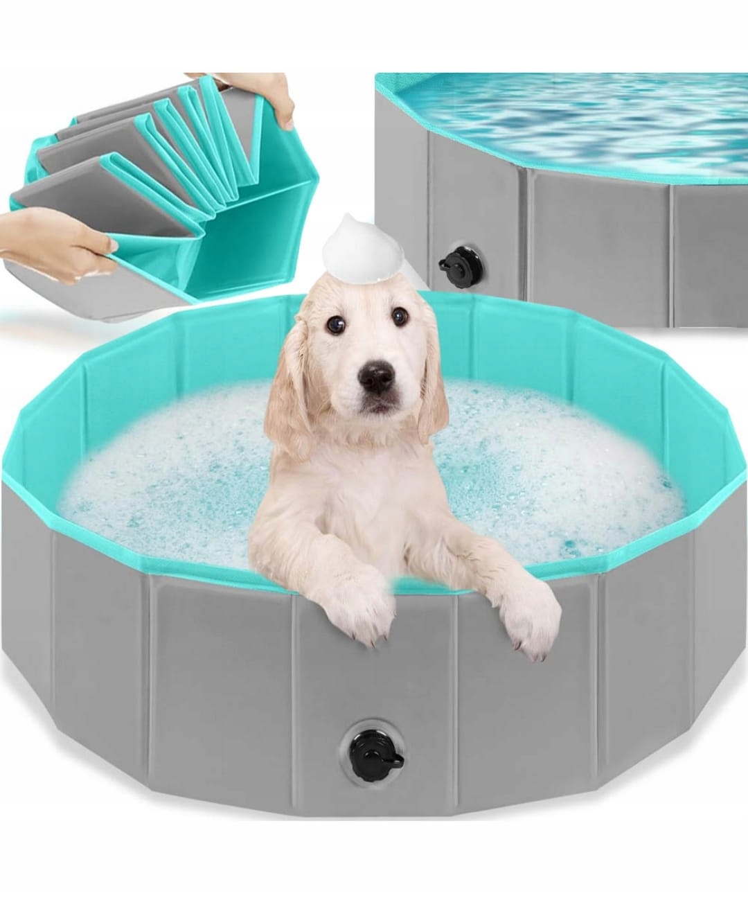 Levně Bazén Pro Psa Kočku Skládací Zahradní Kotec Do Koupele Mytí Silný 80X20 CM