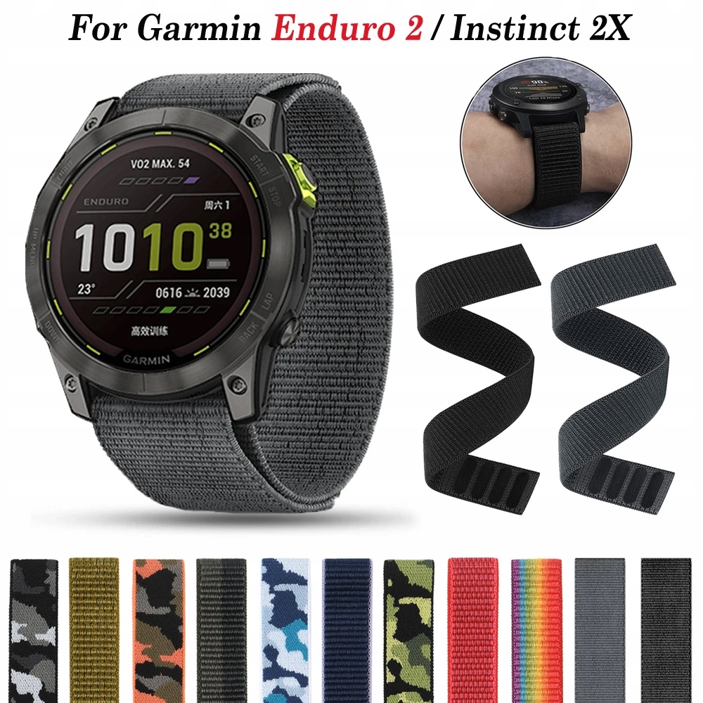 26mm 22mm Official Nylon Strap For Garmin Enduro 2/Fenix 6X 6 Pro 5X 5 Model qychaob