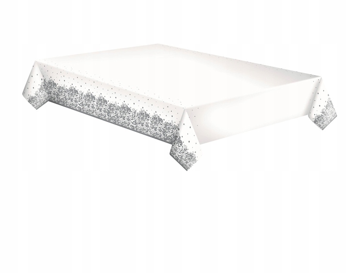 

Obrus Papierowy Srebrny Ornament Party 120x180 CM
