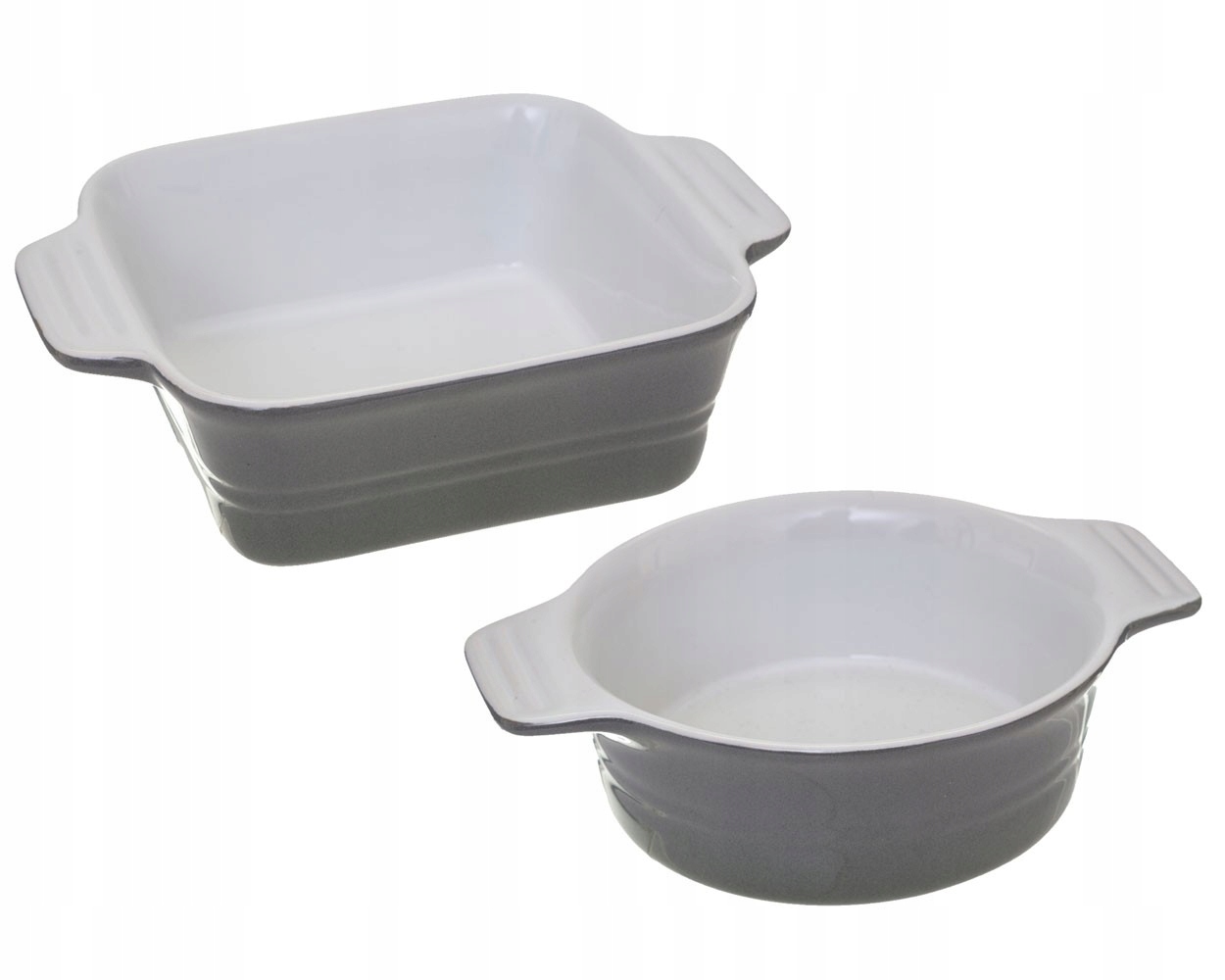 

Ceramiczne naczynia Szare Komplet Do zapiekania