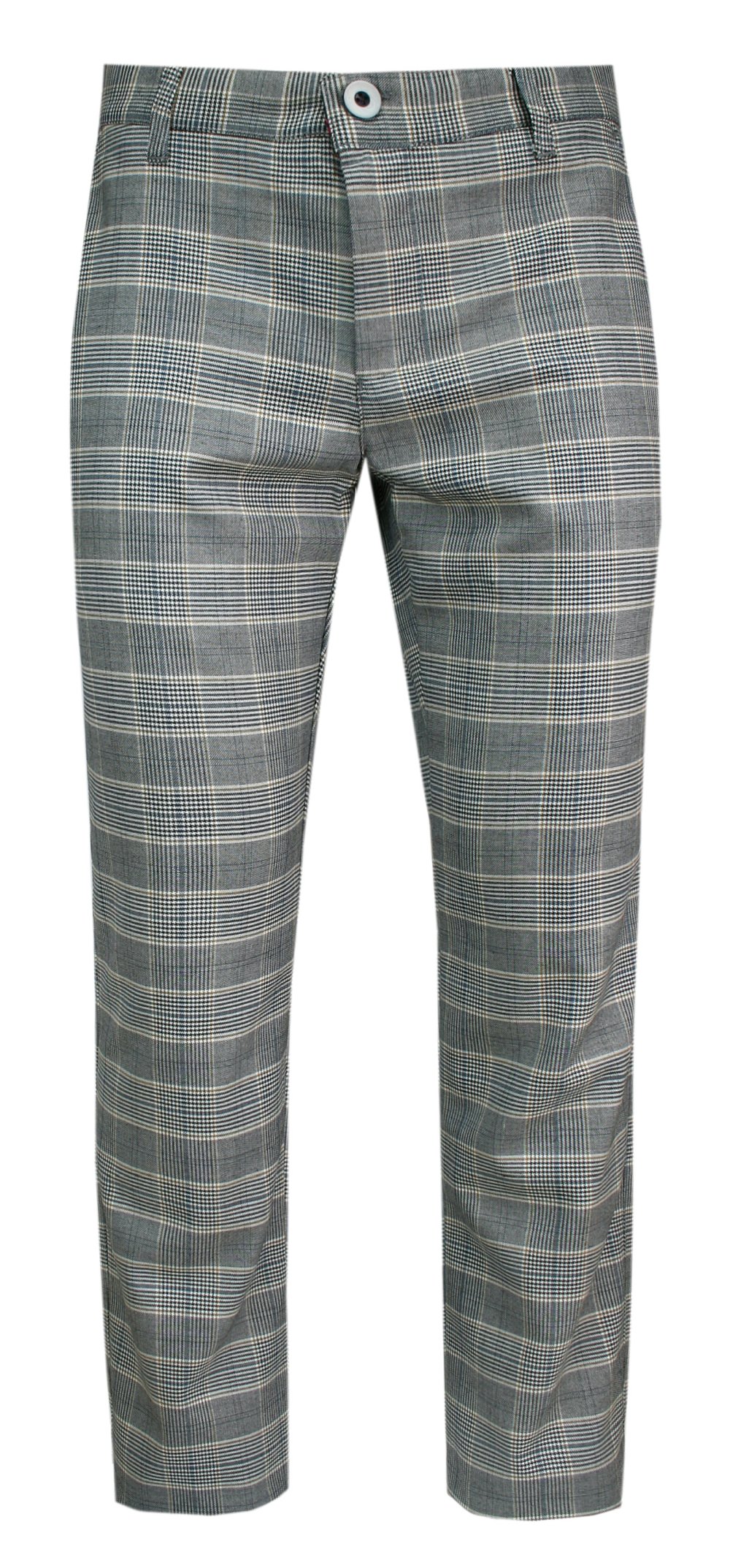 Ocelovo-béžové kalhoty typu chinos, Rigon 32/32