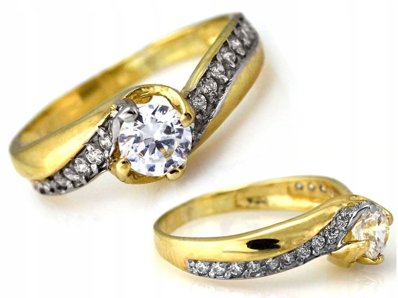 Prstýnek zlatý 585 14kt se zirkony 2.25g r20 efektní jako dárek