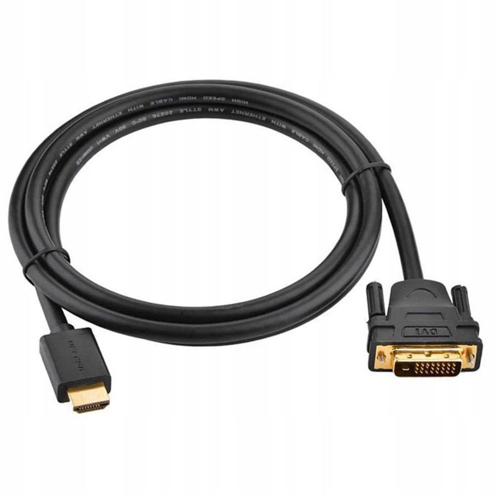UGREEN DWUKIERUNKOWY KABEL WIDEO HDMI DO DVI FULL HD 2K 4K 60HZ MOCNY 1,5M Model HD106