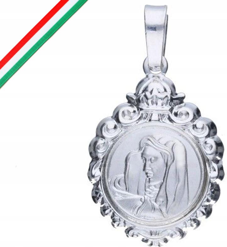 Stříbrný medailonek 925, obrázek Matka Boží, křest Svaté Přijímání jako dárek