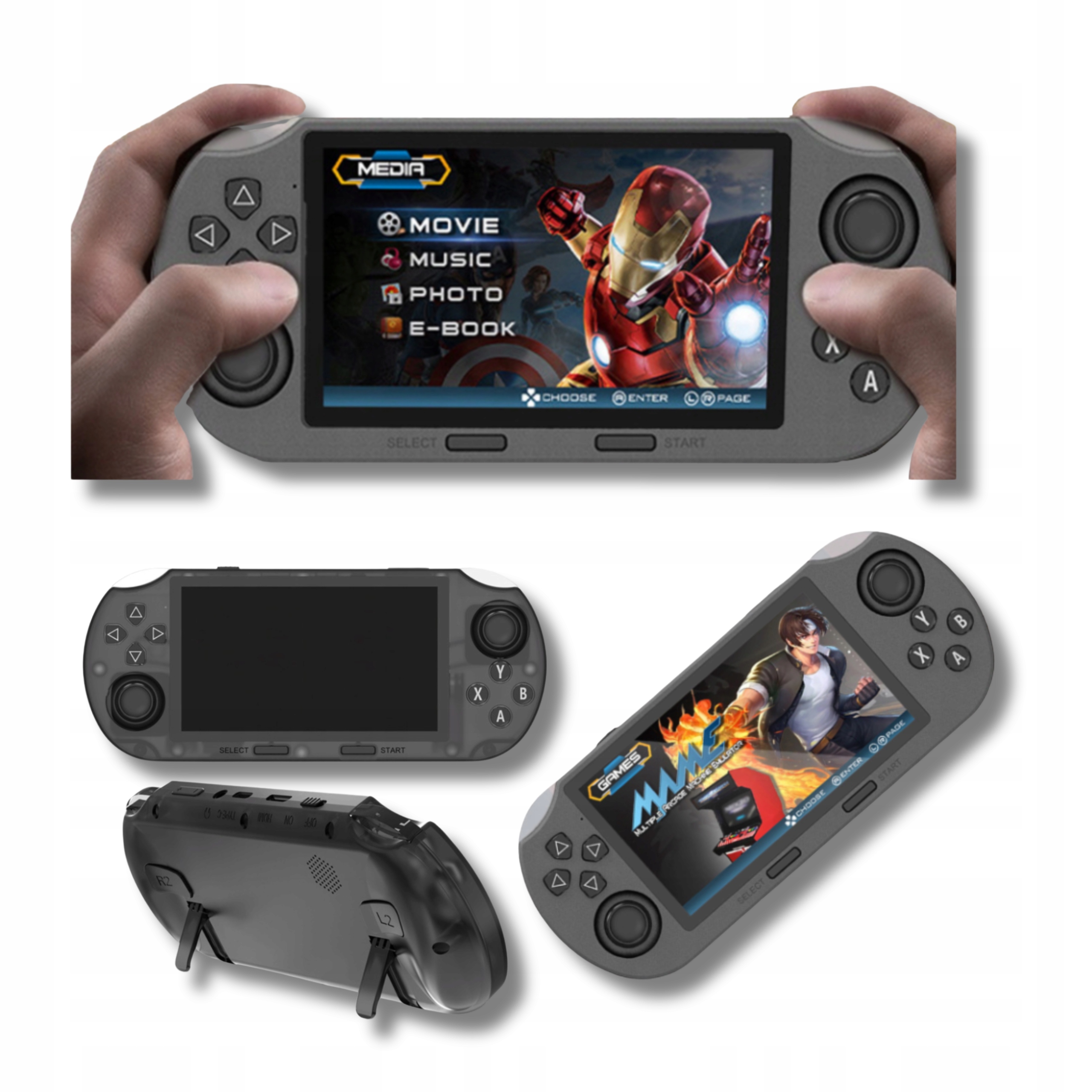 Przenośna Kieszonkowa Konsola Do Gier Retro SF3000 Hd Powerbank 2000 Gier