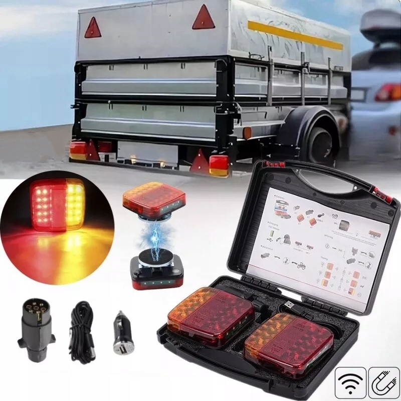 zadní světlo 12V Přívěsy kabel 30 m 7pin magnet s žárovkami