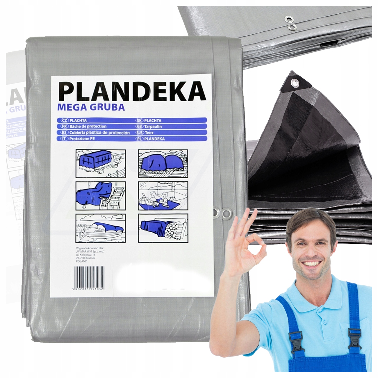 Plandeka 3x6 Gruba 260G Premium Mrozoodporna Wodoodporna Uv+++ Mocna