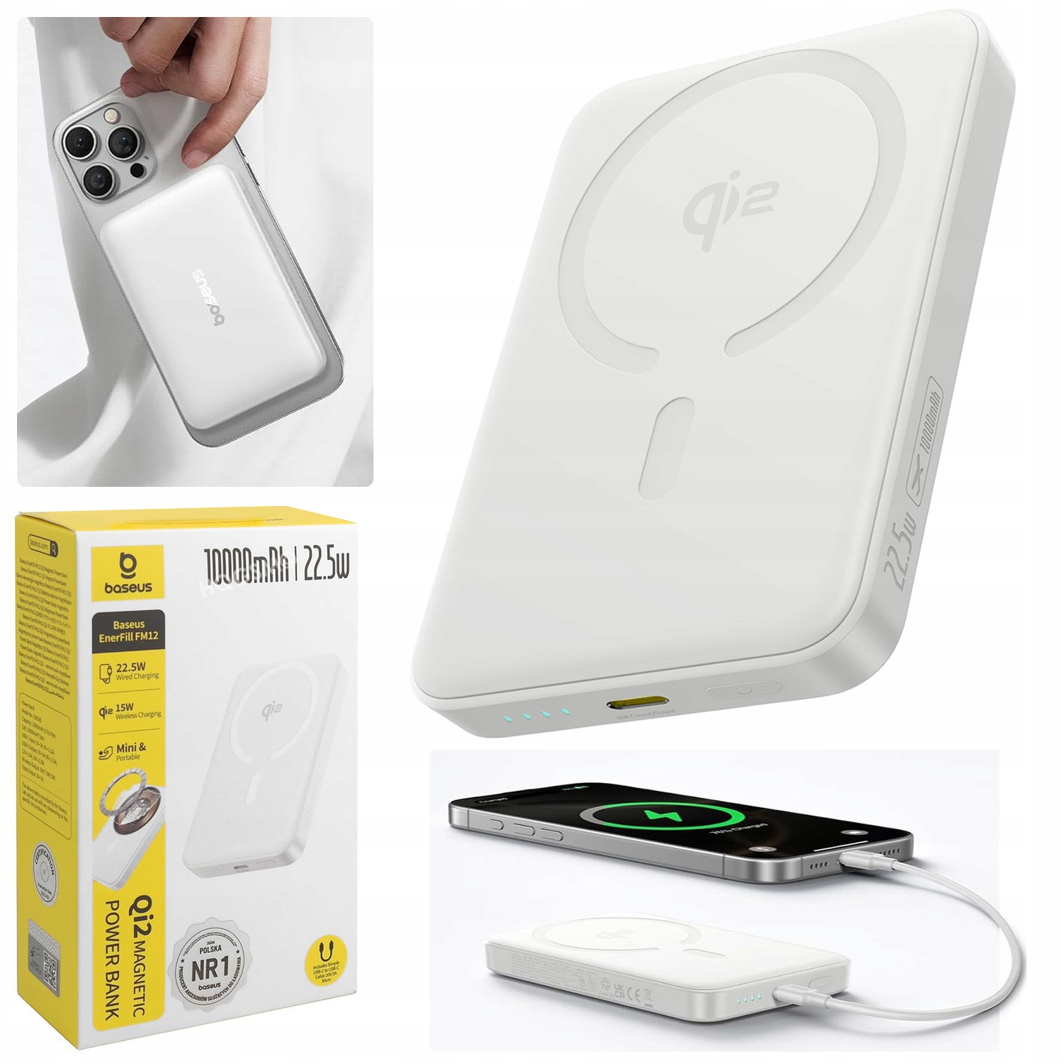 Baseus Magnetická Powerbanka 22.5W Qi2 MagSafe 15W 10000mAh Mini pro iPhone