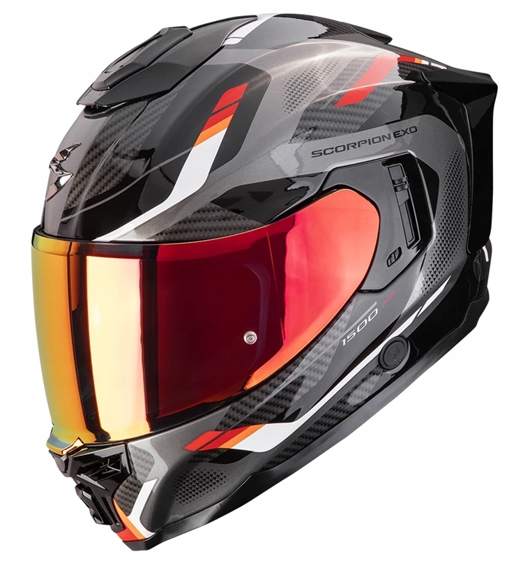 Scorpion EXO-1500 Air Sleek Black Red športová integrálna prilba s mixom M
