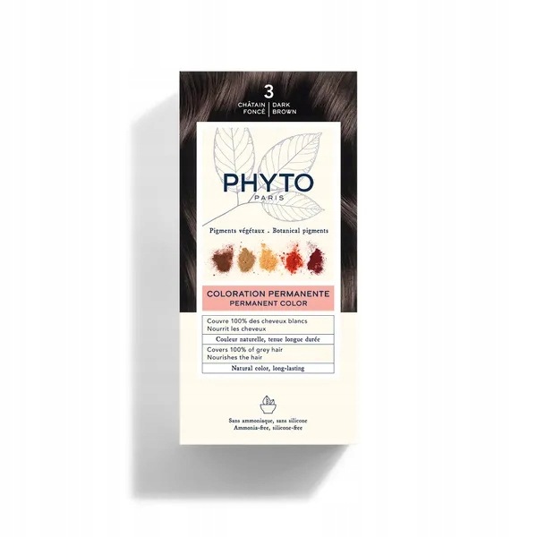 Phyto Color, barva na vlasy, 3 tmavé kaštanové barvy, 50 ml