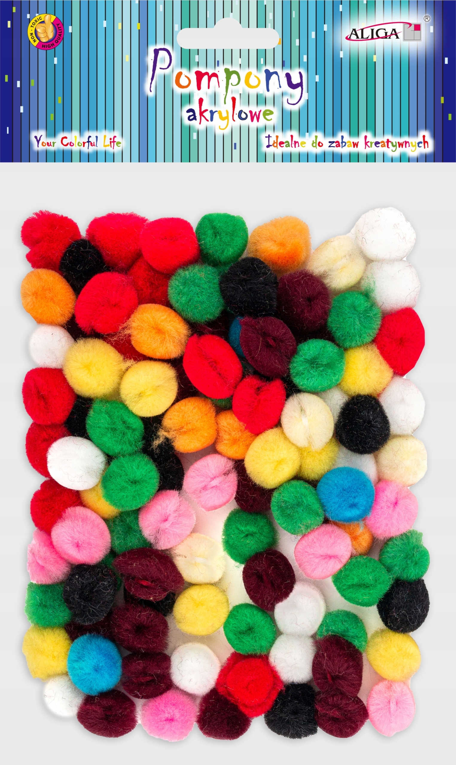 Pompony dekoracyjne Aliga 1,5cm 100szt POM-9990