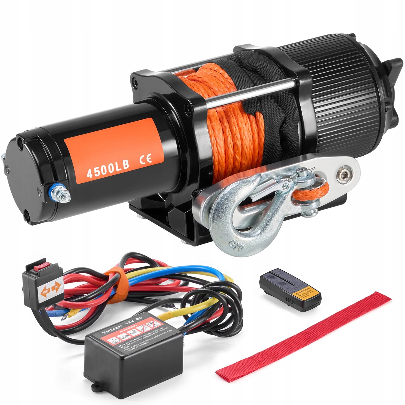 Elektrický navijak Atv/utv 4500LBS IP55 Syntetické lano 12V Suv Štvorkolka