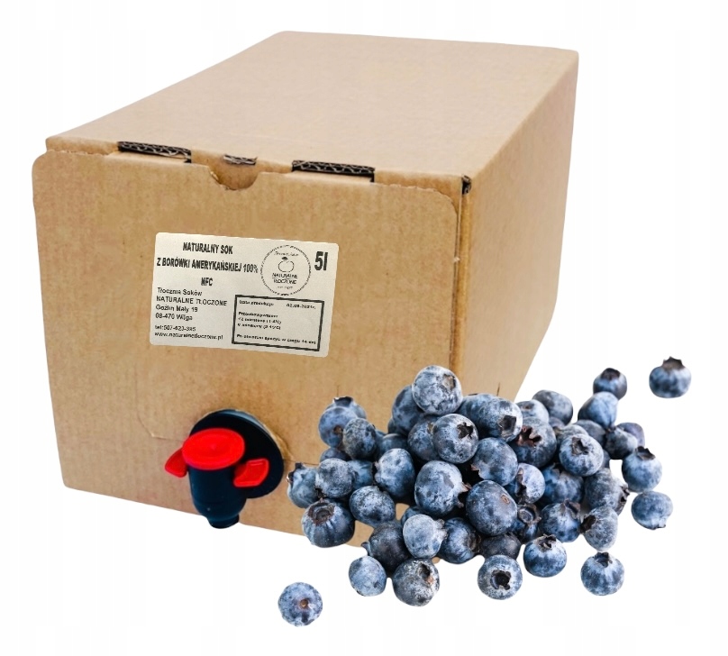 Sok z borówki amerykańskiej 100% 5l (w Kartonie)
