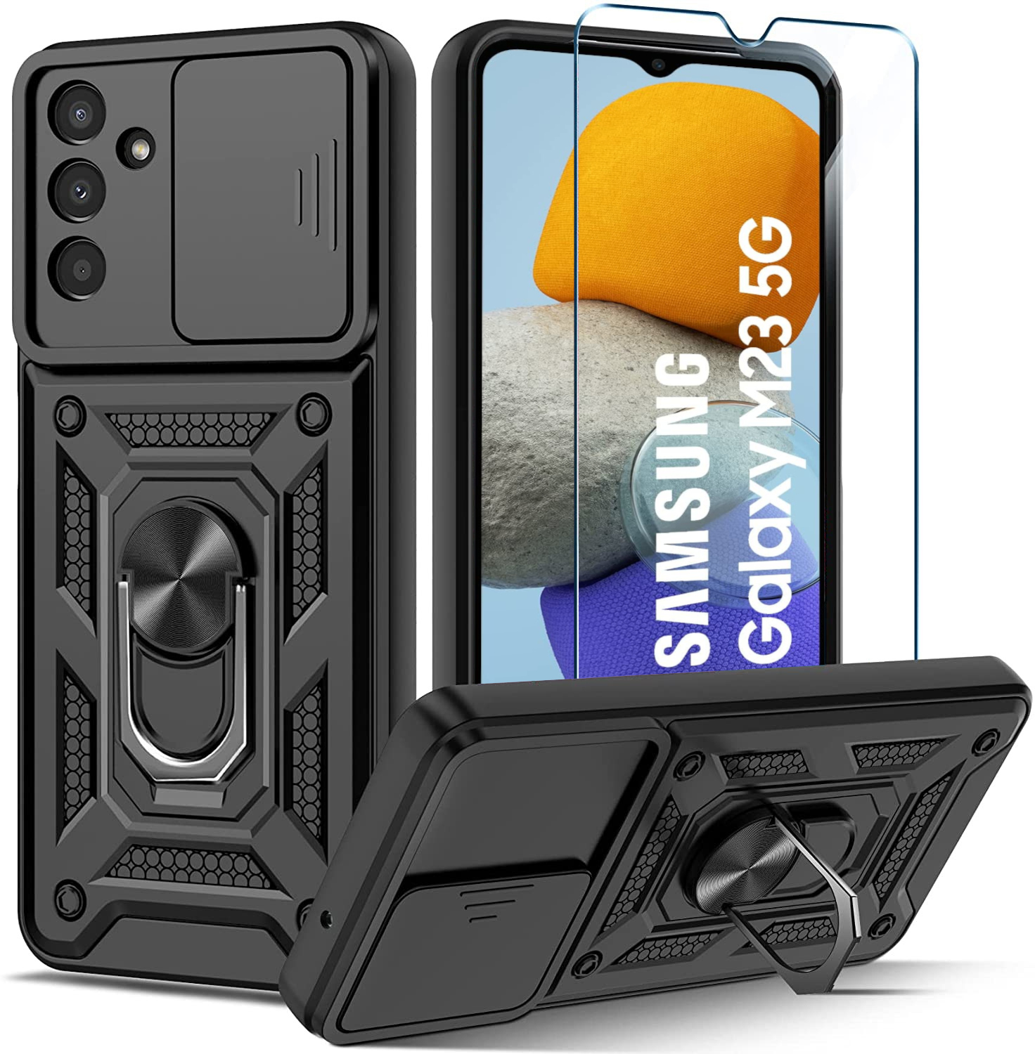 

Etui Pancerne Slide Ring do Samsung M23 5G Szkło