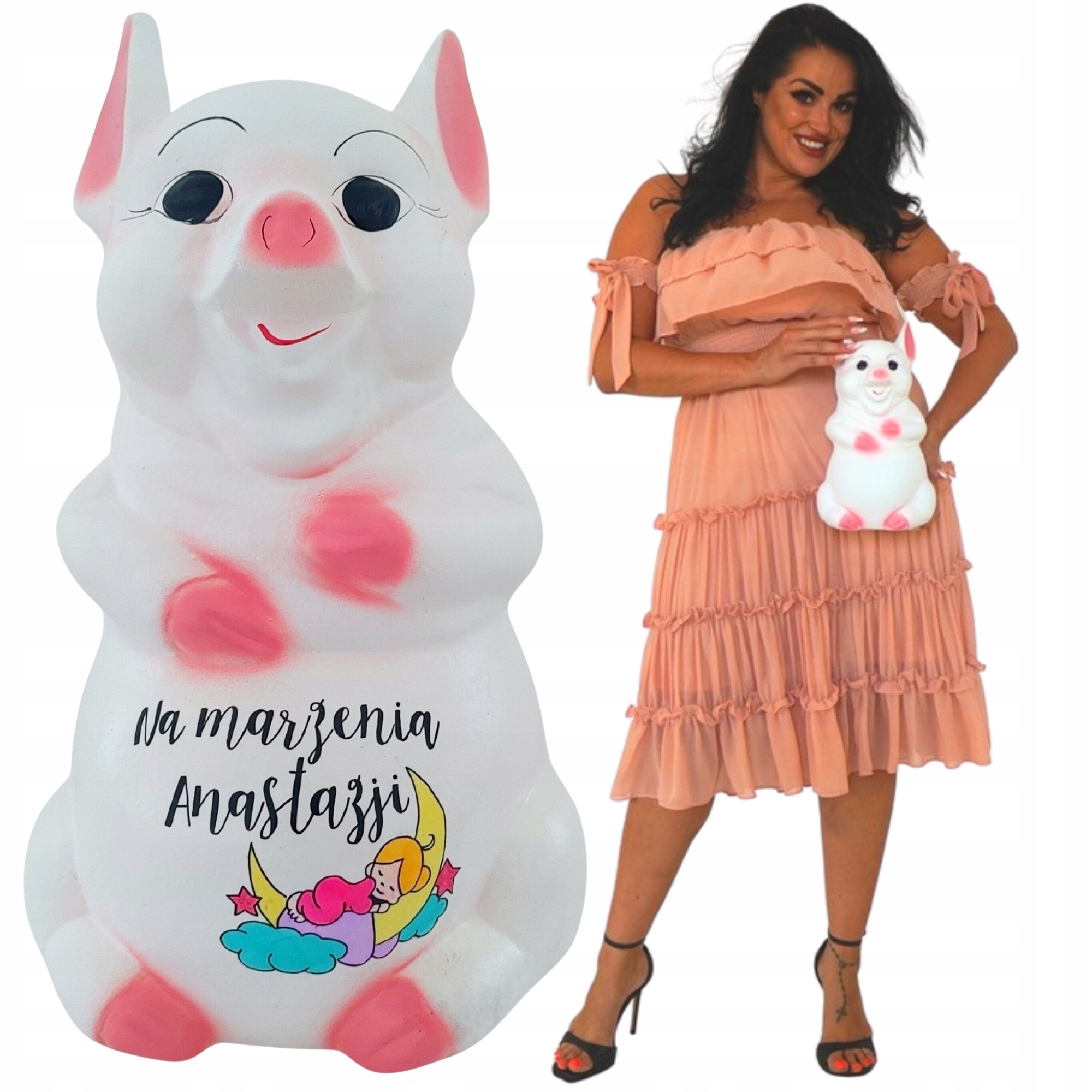 Personalizovaná pokladnička s vaším jménem Váš Text Grafika velká XL k rozbití