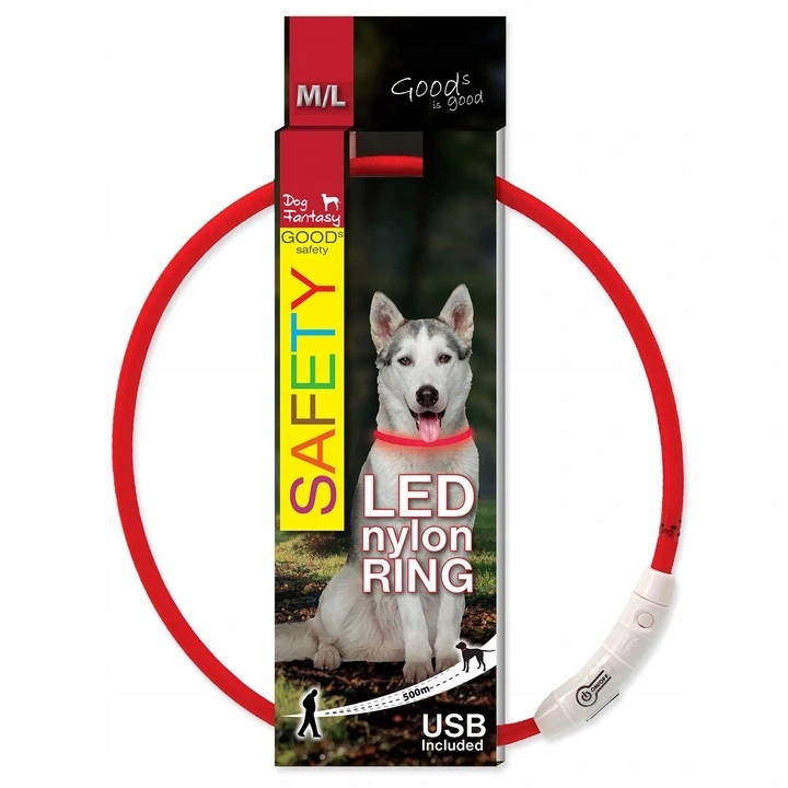 

Dog Fantasy Obroża Led Świecąca 65cm Czerwona