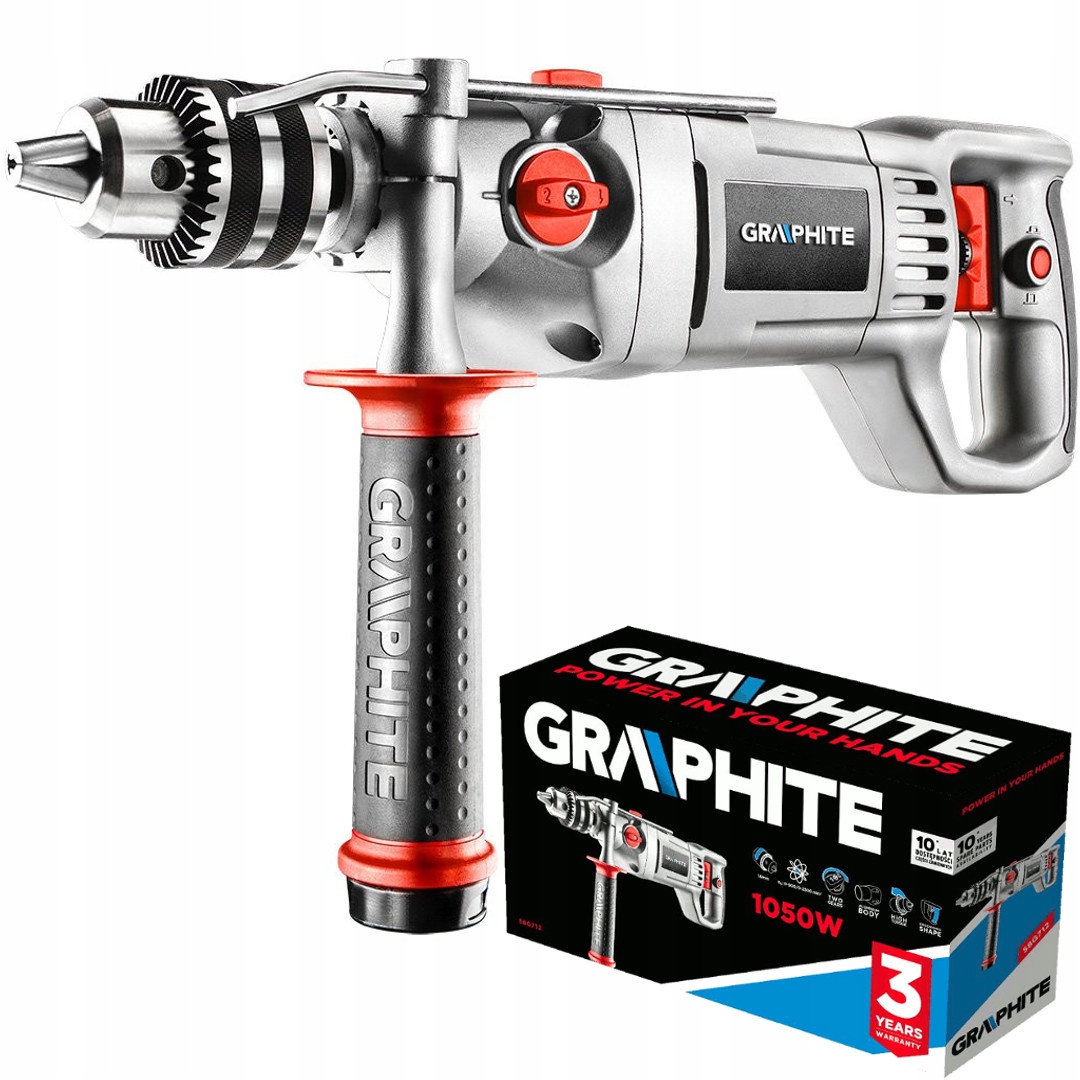 Graphite Wiertarka Udarowa Dwubiegowa 1050W 2-biegi uchwyt 16mm 58G712